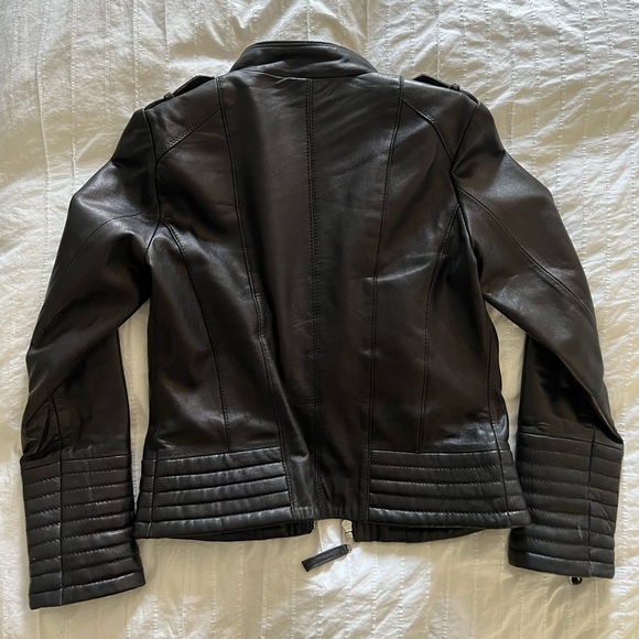Michael Kors Leather Moto Jacket - Picture 2 of 5